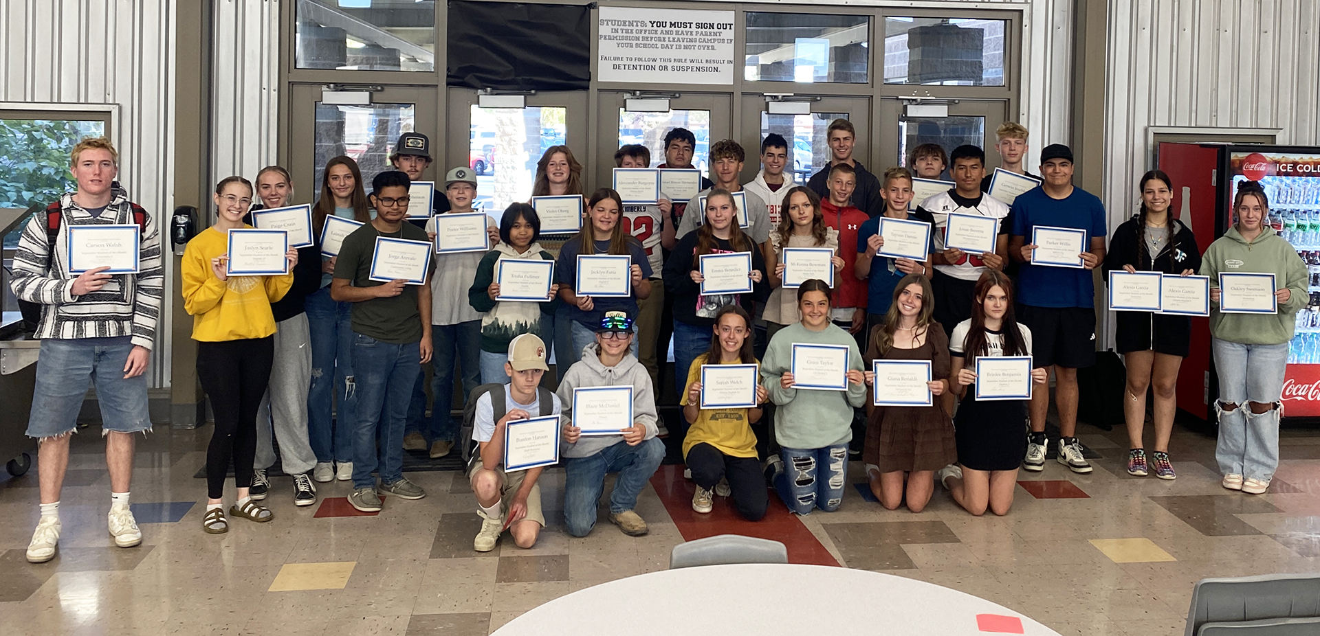 Students of the Month 9-24 | Photo by Mr. Gonzales