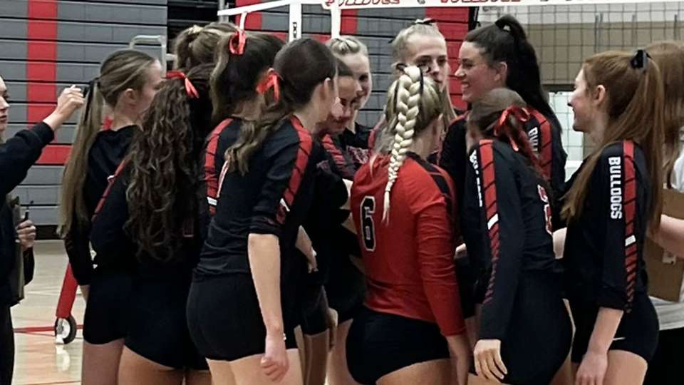 The KHS varsity volleyball team gets together during a match against Filer on Thursday, Sept. 15. | Photo by Brynlee Noble The KHS varsity volleyball team gets together during a match against Filer on Thursday, Sept. 15. | Photo by Brynlee Noble