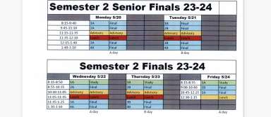 Finals schedule